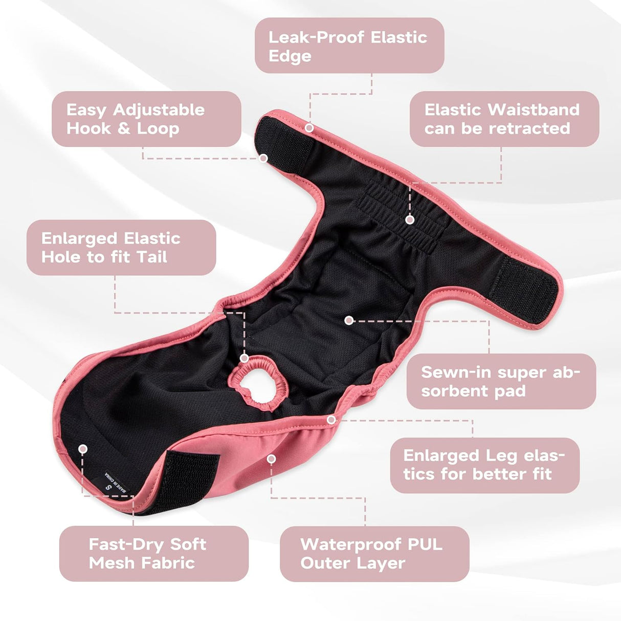 Paw Legend - Pañales reutilizables para perro hembra, 3 unidades