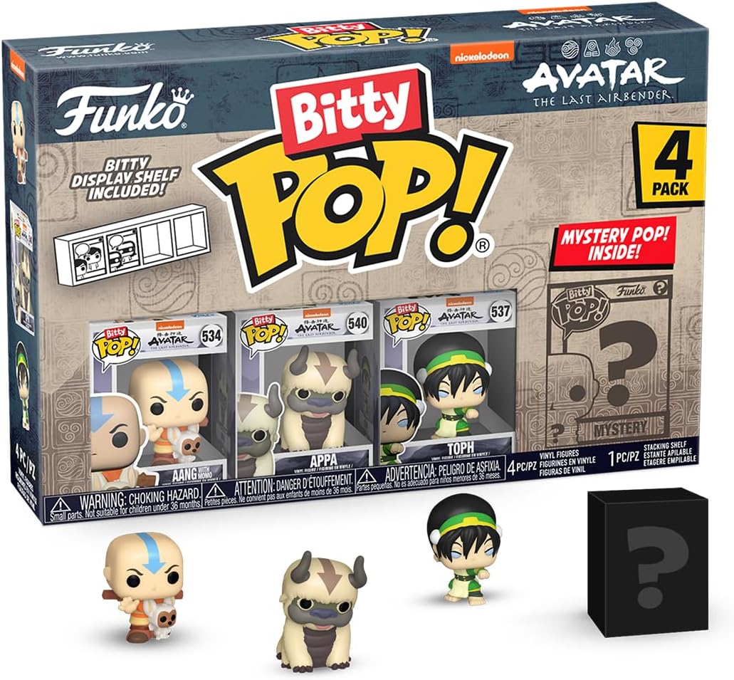 Funko Bitty Pop! Avatar: Aang, Appa, Toph y figura sorpresa