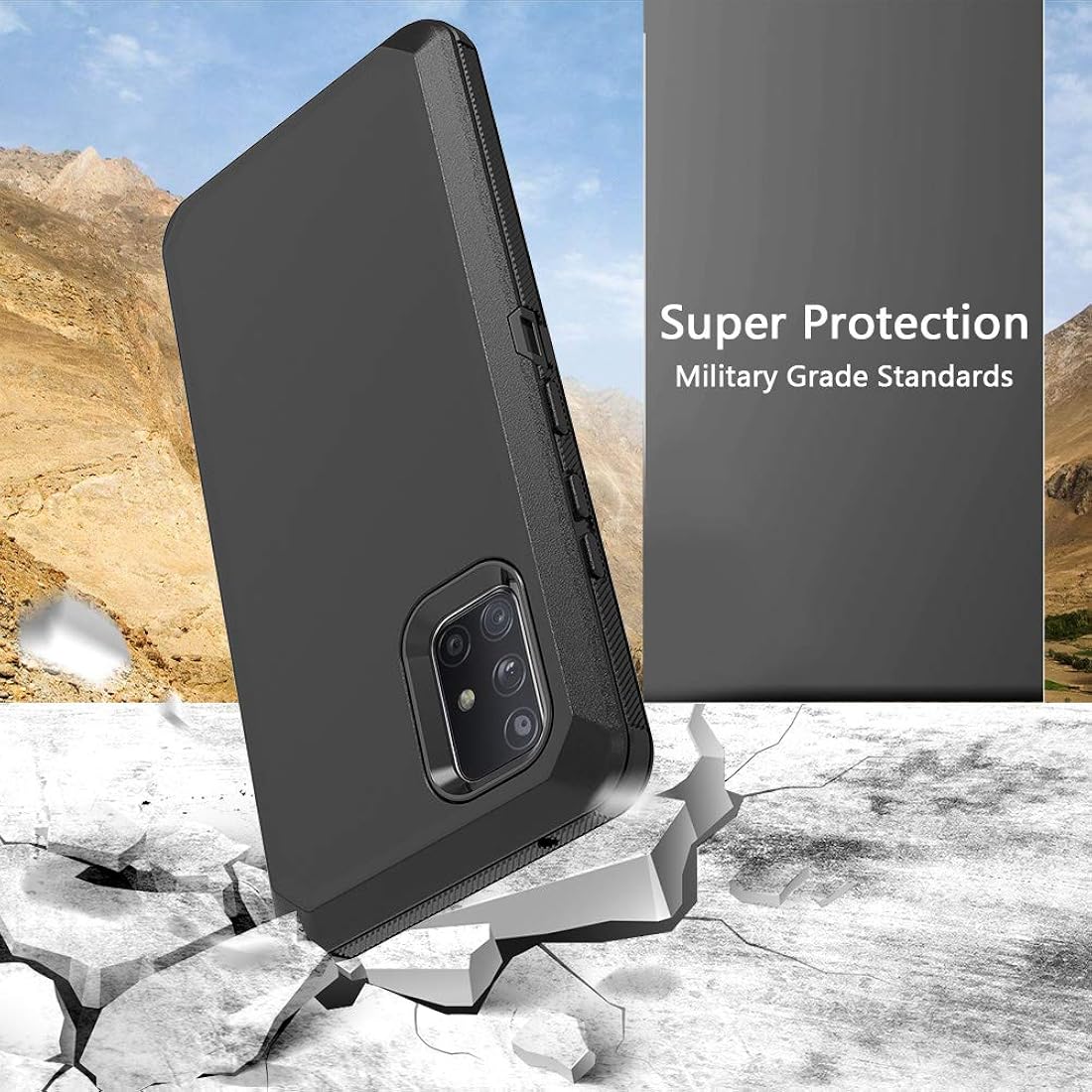 TASHHAR Funda de teléfono para Samsung Galaxy A71 5G, resistente a prueba de golpes, funda protectora con clip para cinturón para Samsung A71 5G de 6.7 pulgadas (negro)