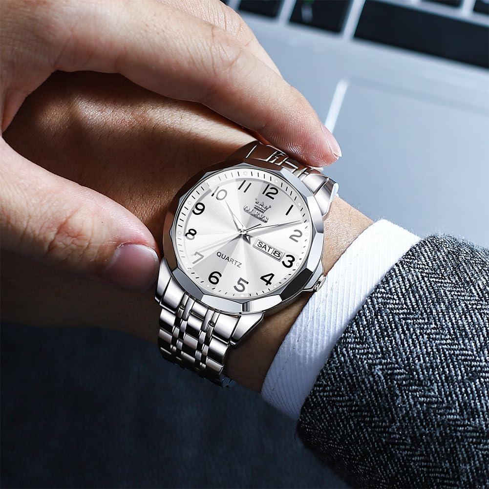 Reloj casual de acero inoxidable OUW-S-G9970GS-BB OLEVS