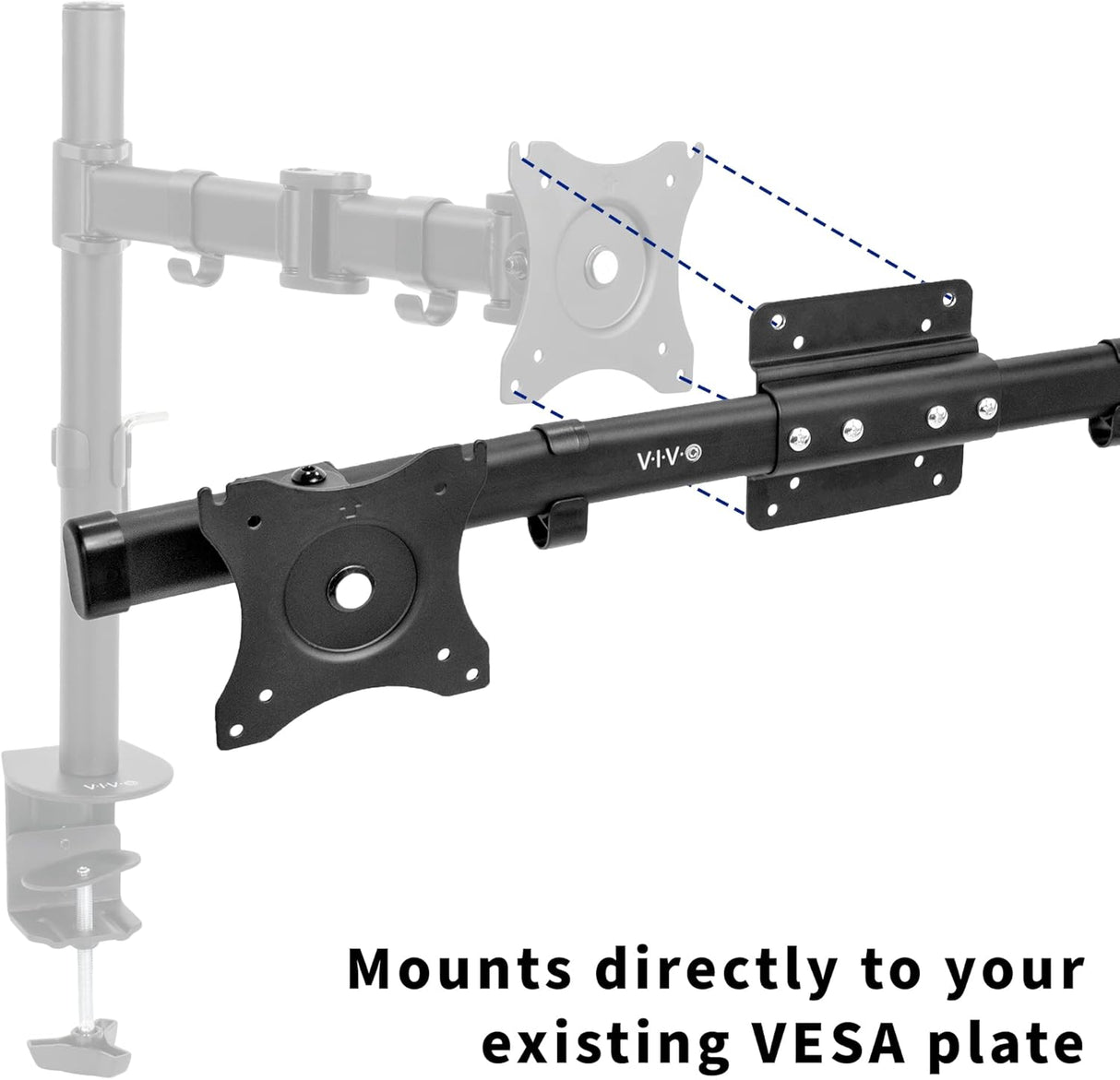 Soporte Doble VESA VIVO, Montaje Horizontal para 2 Monitores, MOUNT-VW02A