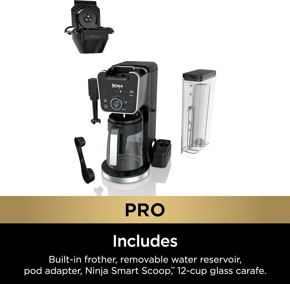 Cafetera Ninja Drip, DualBrew Pro, K-Cup y 12 Tazas, CFP301
