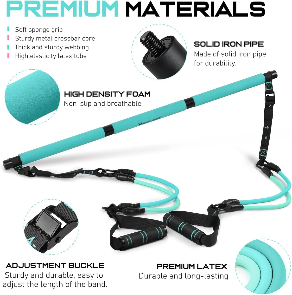 Kit de barra de pilates, multifuncional con bandas de resistencia