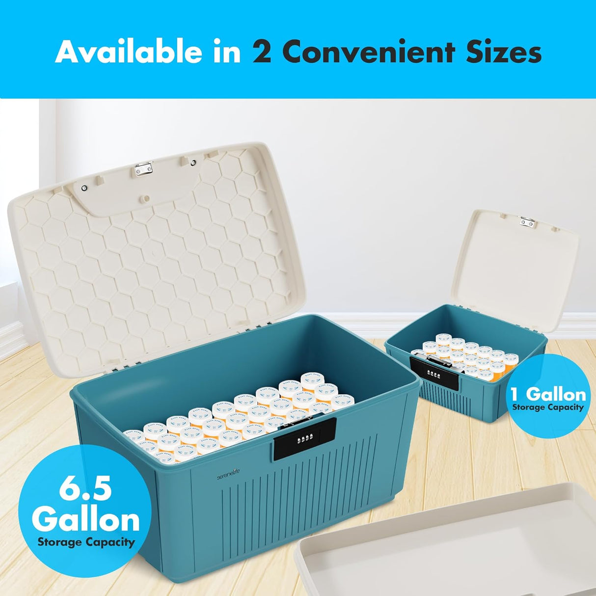 Contenedor de almacenamiento SereneLife 1 galón con cerradura