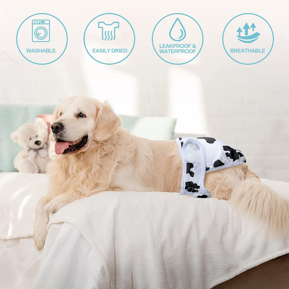 Avont Paquete de 3 pañales lavables para perras (XS/cintura)