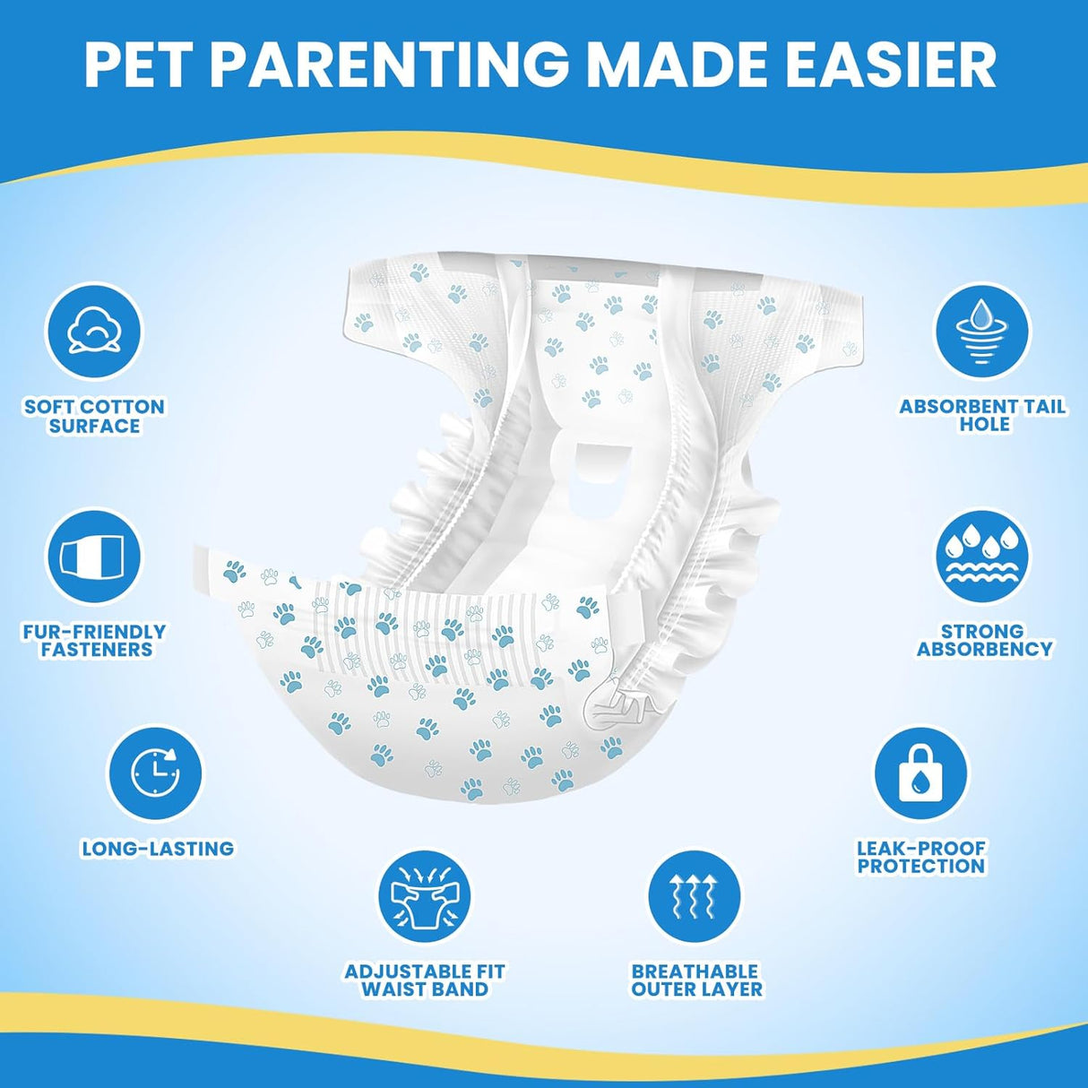 IMMCUTE Pañales para perras,30unidades,pañales súper absorbentes