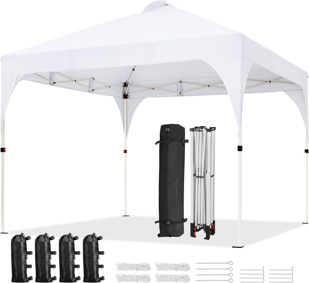 Tienda de Playa: Carpa Plegable 10x10 con Ventilación Blanca