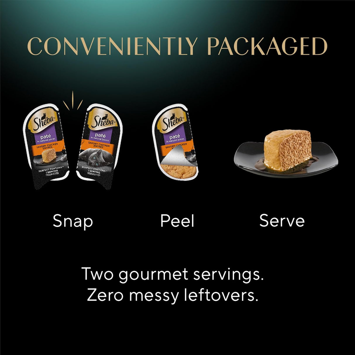 Comida Húmeda para Gatos SHEBA, Porciones Perfectas, 24 Trays