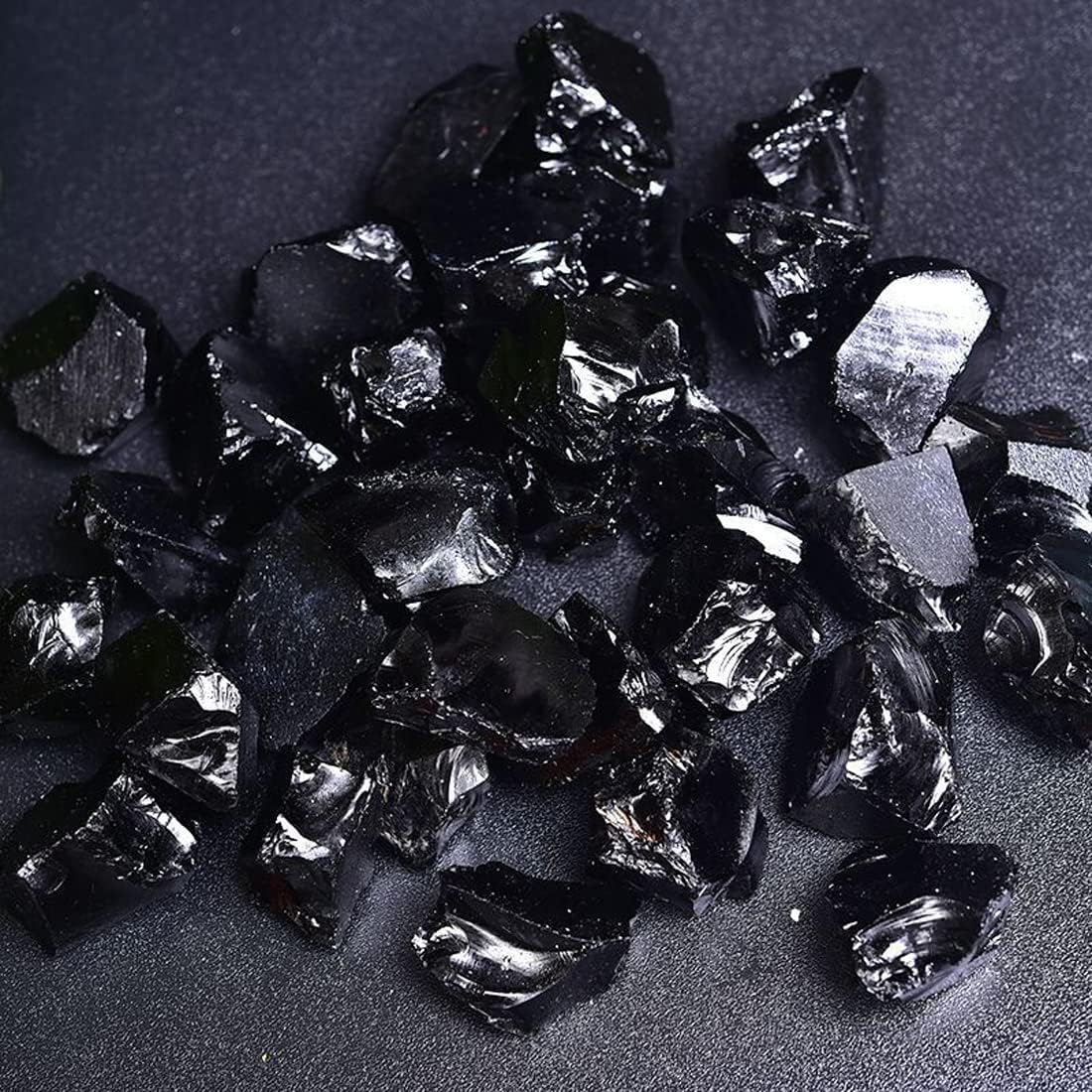 Cristales de Obsidiana Negra Crudos para Decoración y Sanación