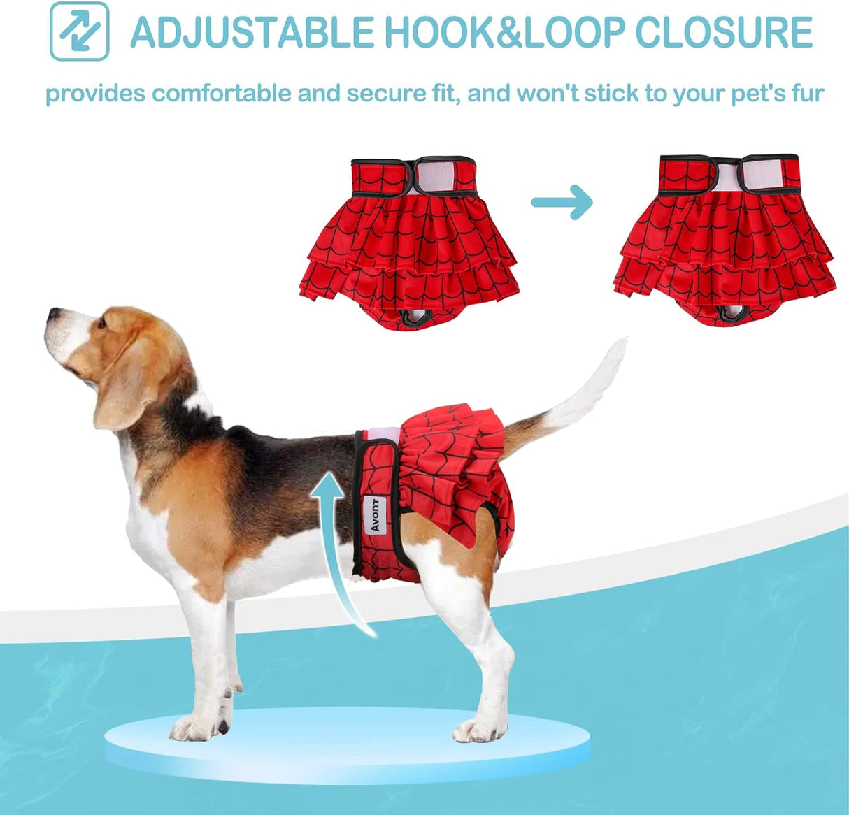 Avont Paquete 3 pañales lavables perras vestido de pañales