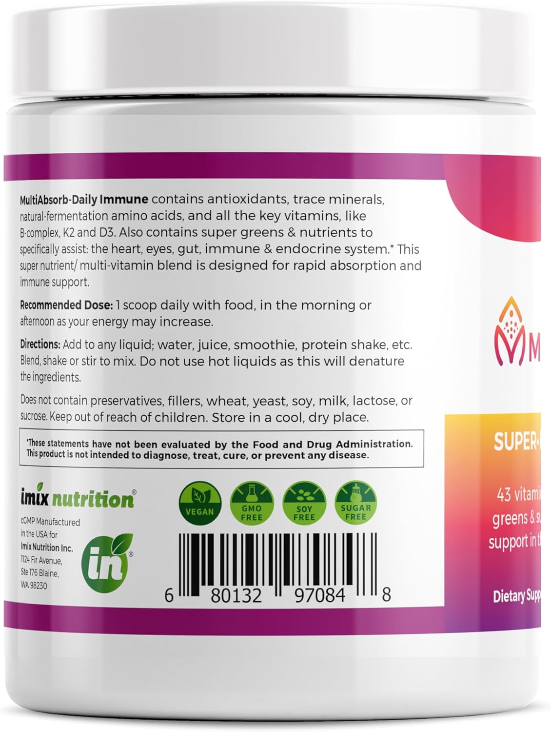 Suplemento MultiAbsorb Potenciador inmunológico 30 porciones