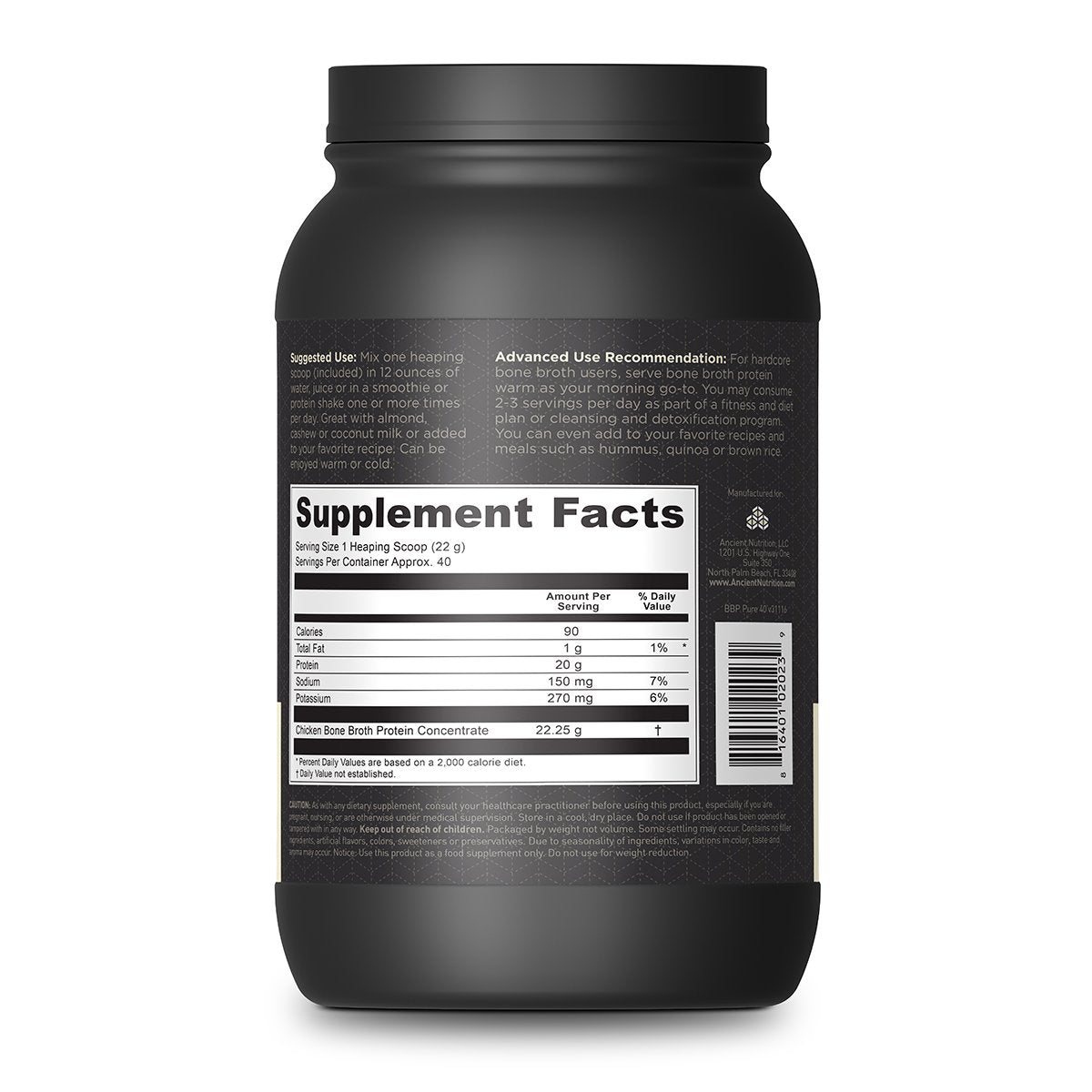 Proteina, sabor puro, 40 porciones, 31.4 onzas