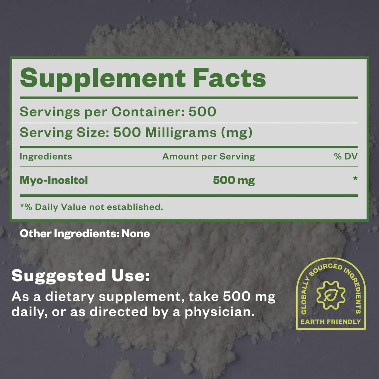 Suplemento Myo Inositol Polvo 500 porciones nootrópico