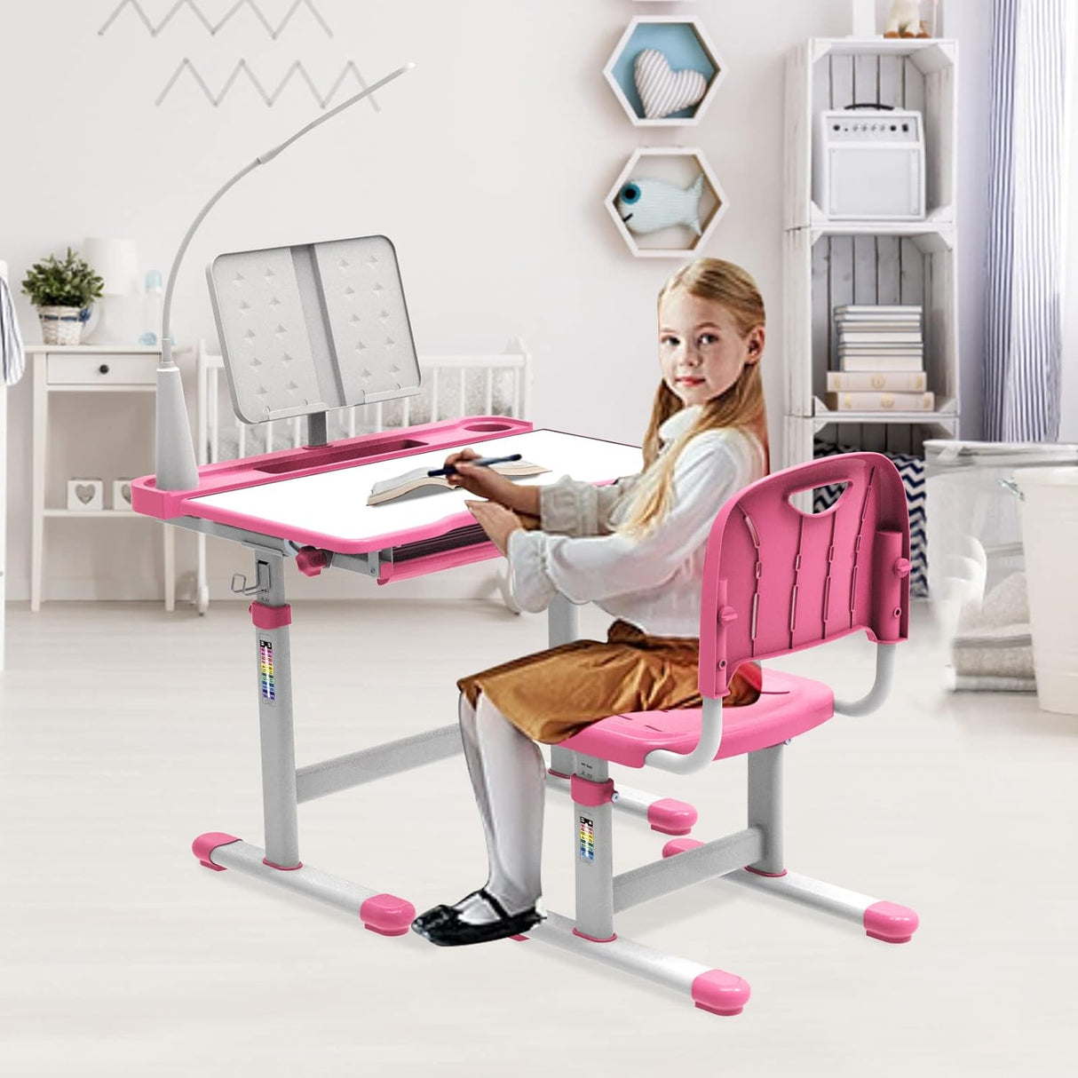 BELANITAS Juego de escritorio y silla para niños