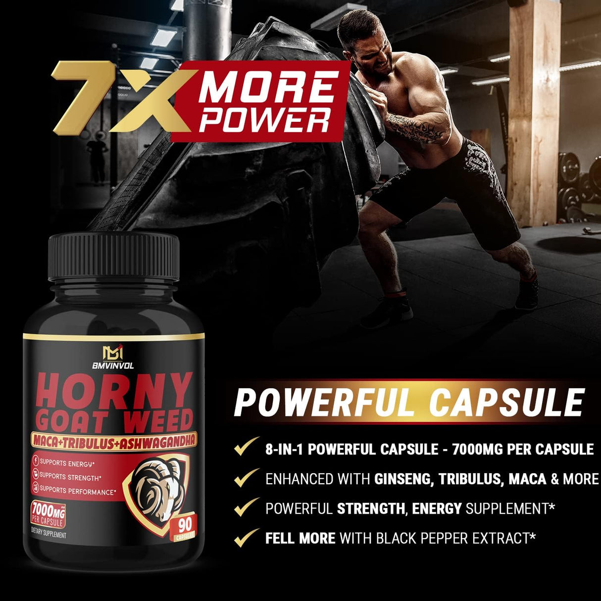 Suplemento Horny Goat Weed 7000 mg equivalente a hierbas