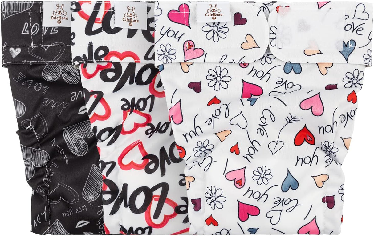 CuteBone Pañales lavables para perras, sin agujero en la cola