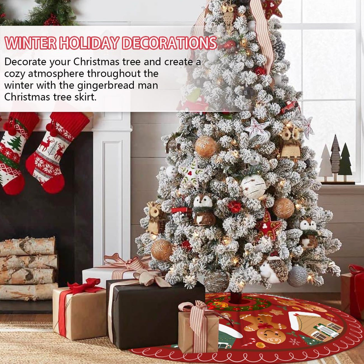 Funda de Árbol de Navidad 48 Gingerbread Casa Decorativa