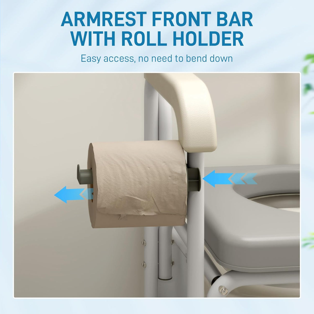 Silla de Ducha HOMCOM 4 en 1 con Ruedas y Respaldo