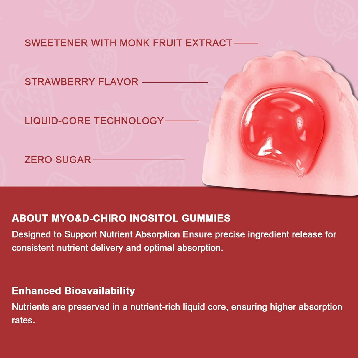 Gomitas de Inositol para Mujer, 2000mg +50mg, 60u