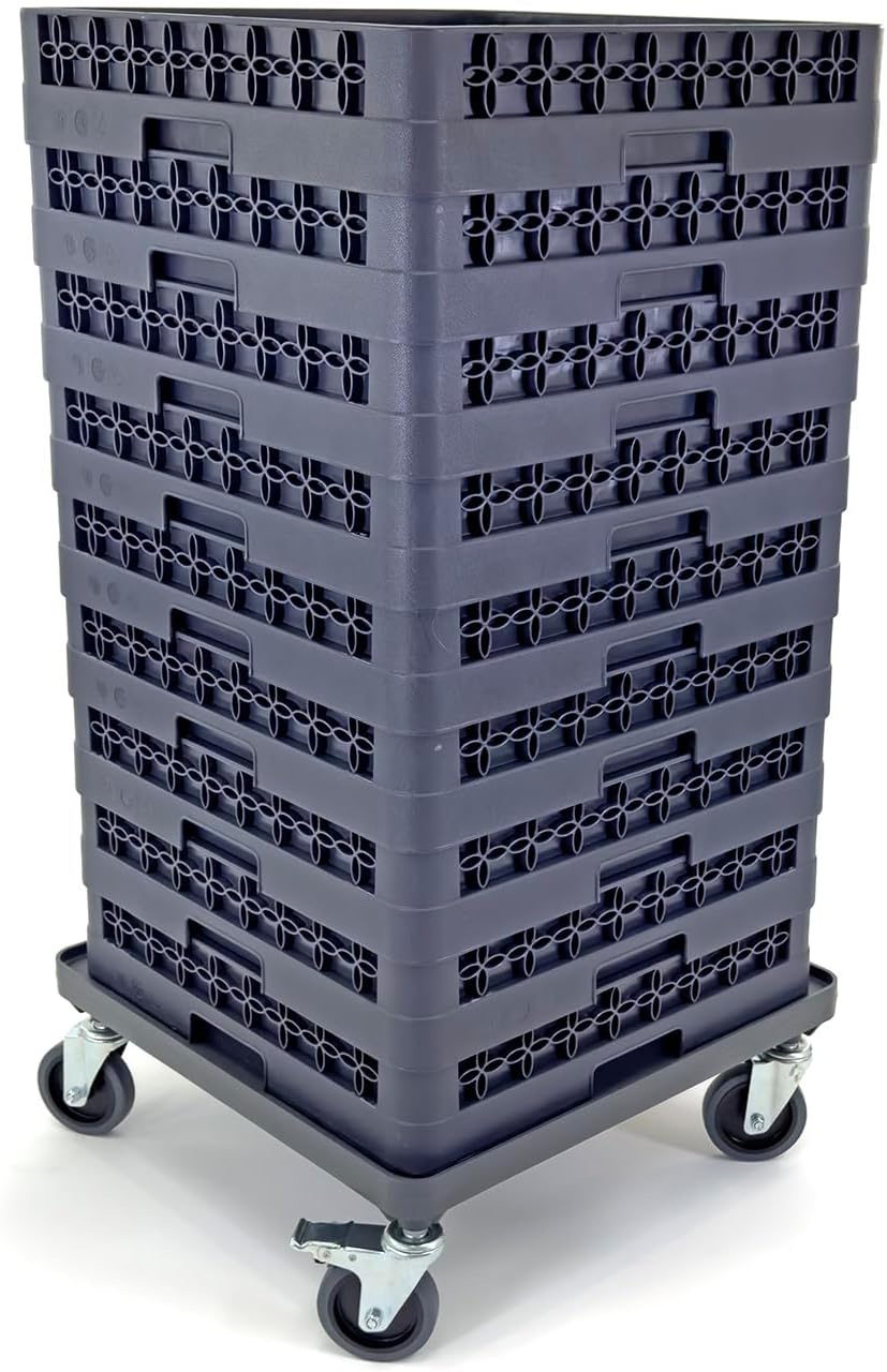 Dolly para estante de platos y vasos | 250 lbs capacidad | 4