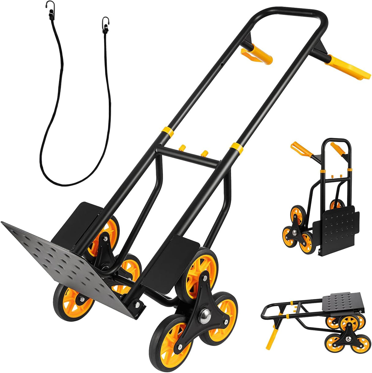 Carretilla Escalera Plegable, Capacidad 330 Lbs, 6 Ruedas