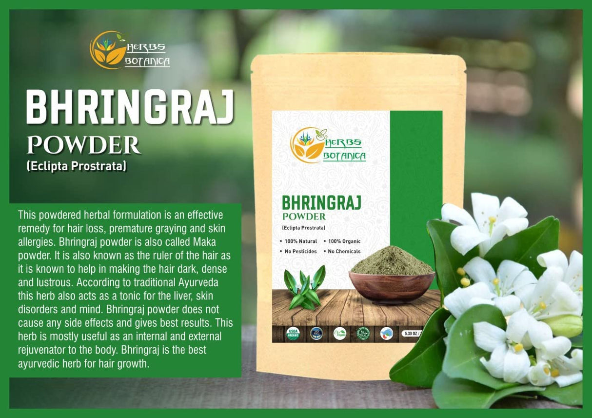 Polvo orgánico Bhringraj Eclipta Alba para cabello radiante