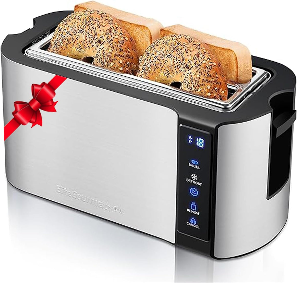 Tostadora de 4 rebanadas ranura larga Elite Gourmet ECT5322