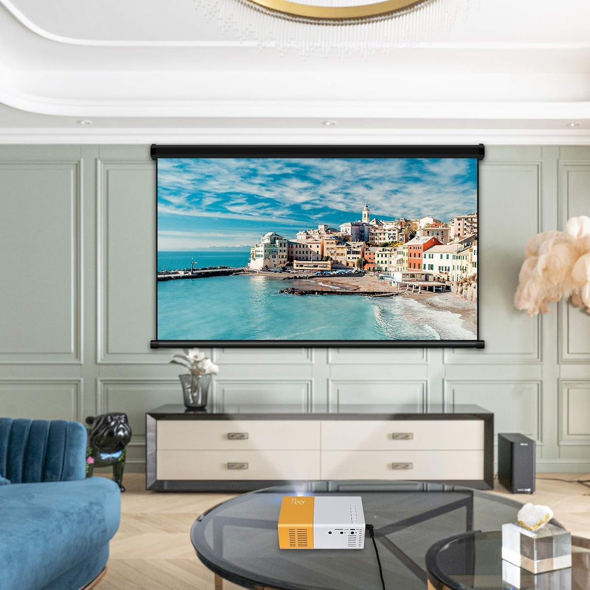 Proyector Mini Meer, portátil, compatible con HDMI y USB