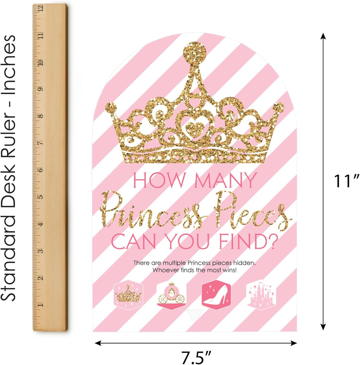 Caza Tesoros Princesa - Big Dot of Happiness, 48 Piezas, Juego