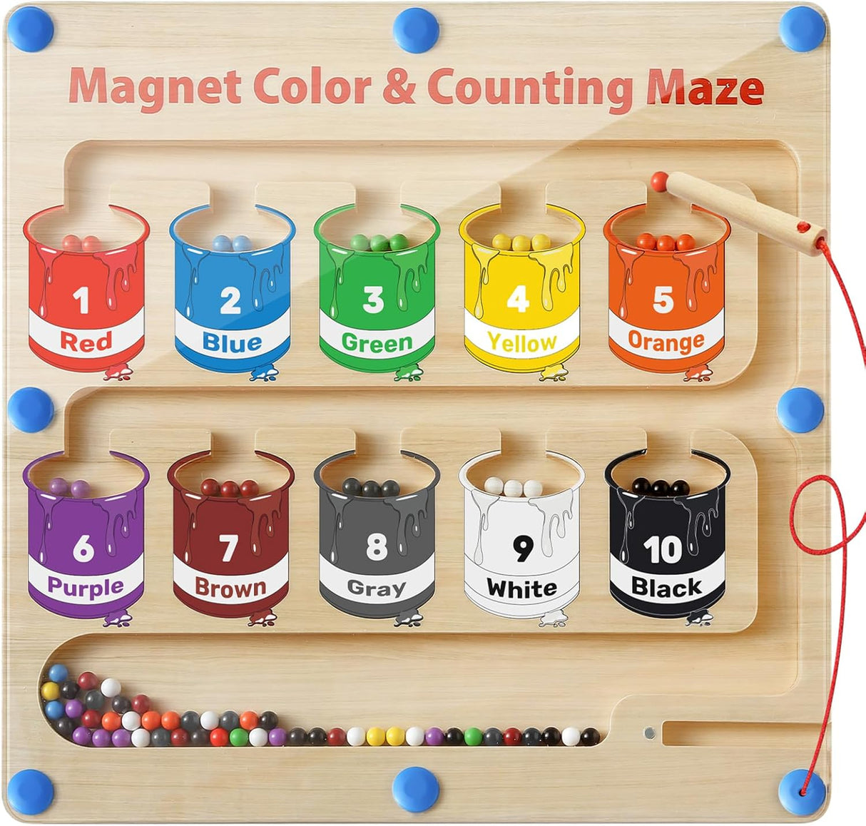 Juego Magnético de Números y Colores, Montessori, 3 Años+