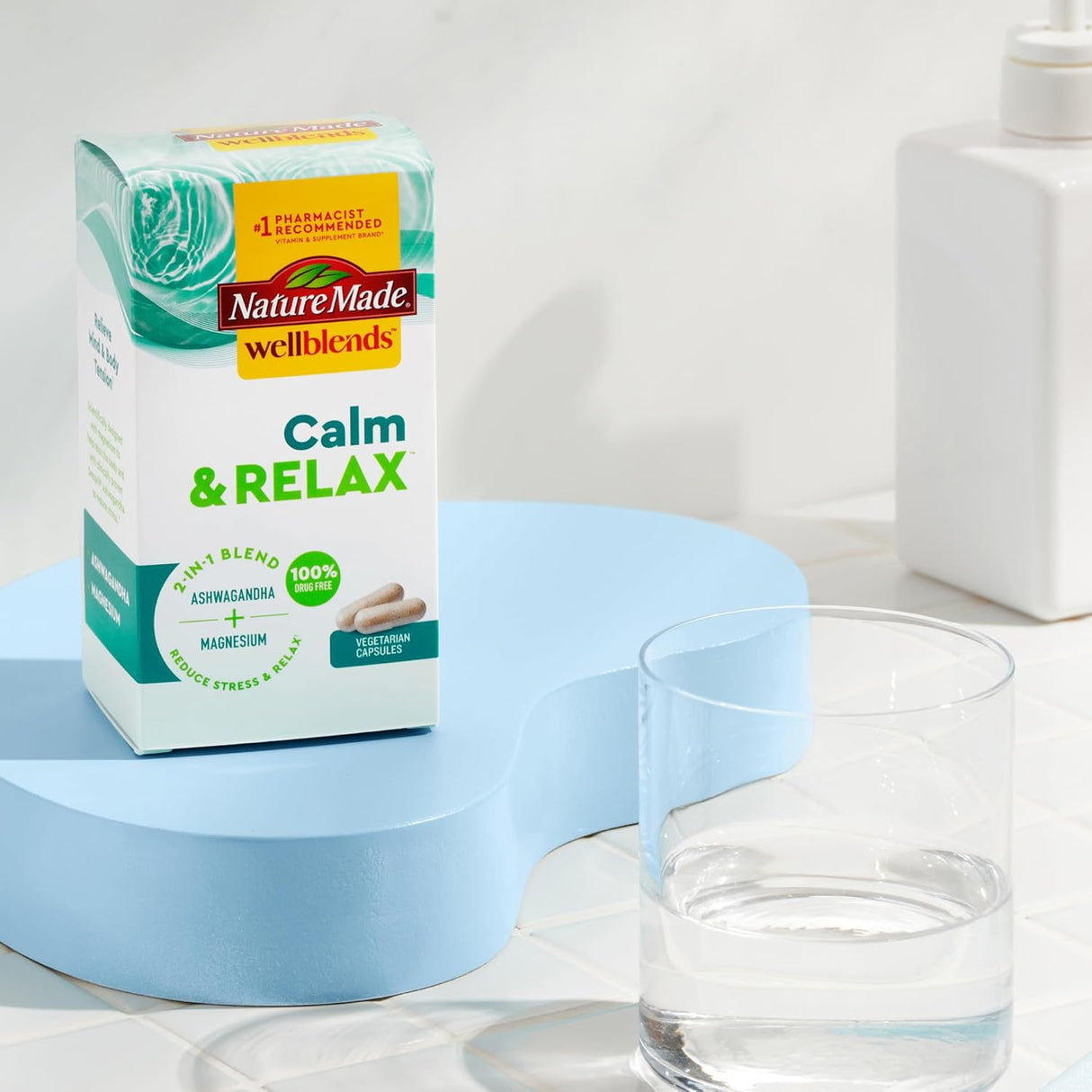 Suplemento Nature Made Ashwagandha 125 mg magnesio 54 cáp