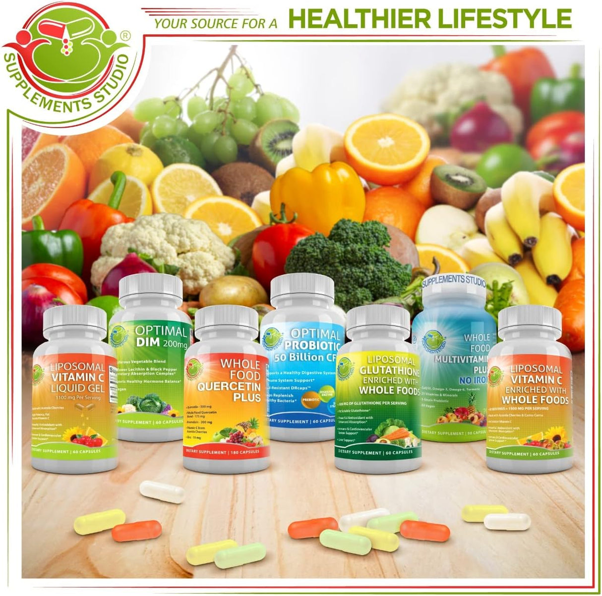 Suplementos liposomales de vitamina C en polvo, 1500 mg