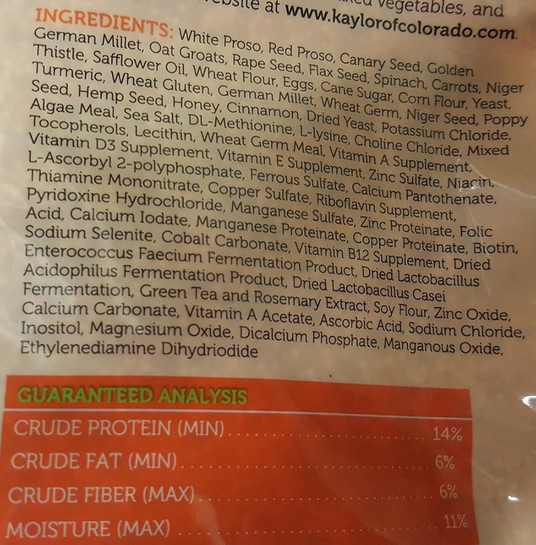 Sweet Harvest Finch Bird Food, bolsa de 4 libras, mezcla.