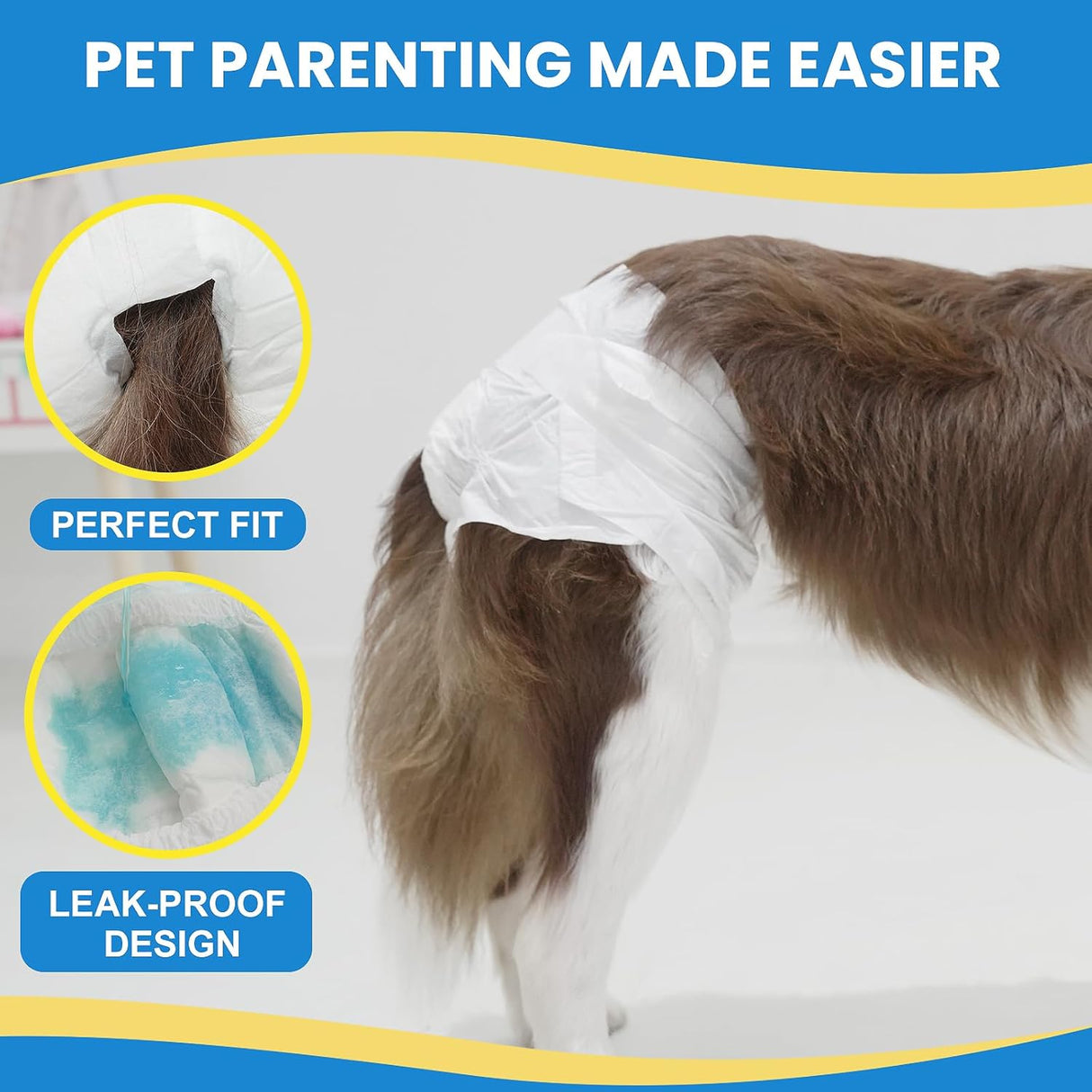 IMMCUTE Pañales para perras,30unidades,pañales súper absorbentes