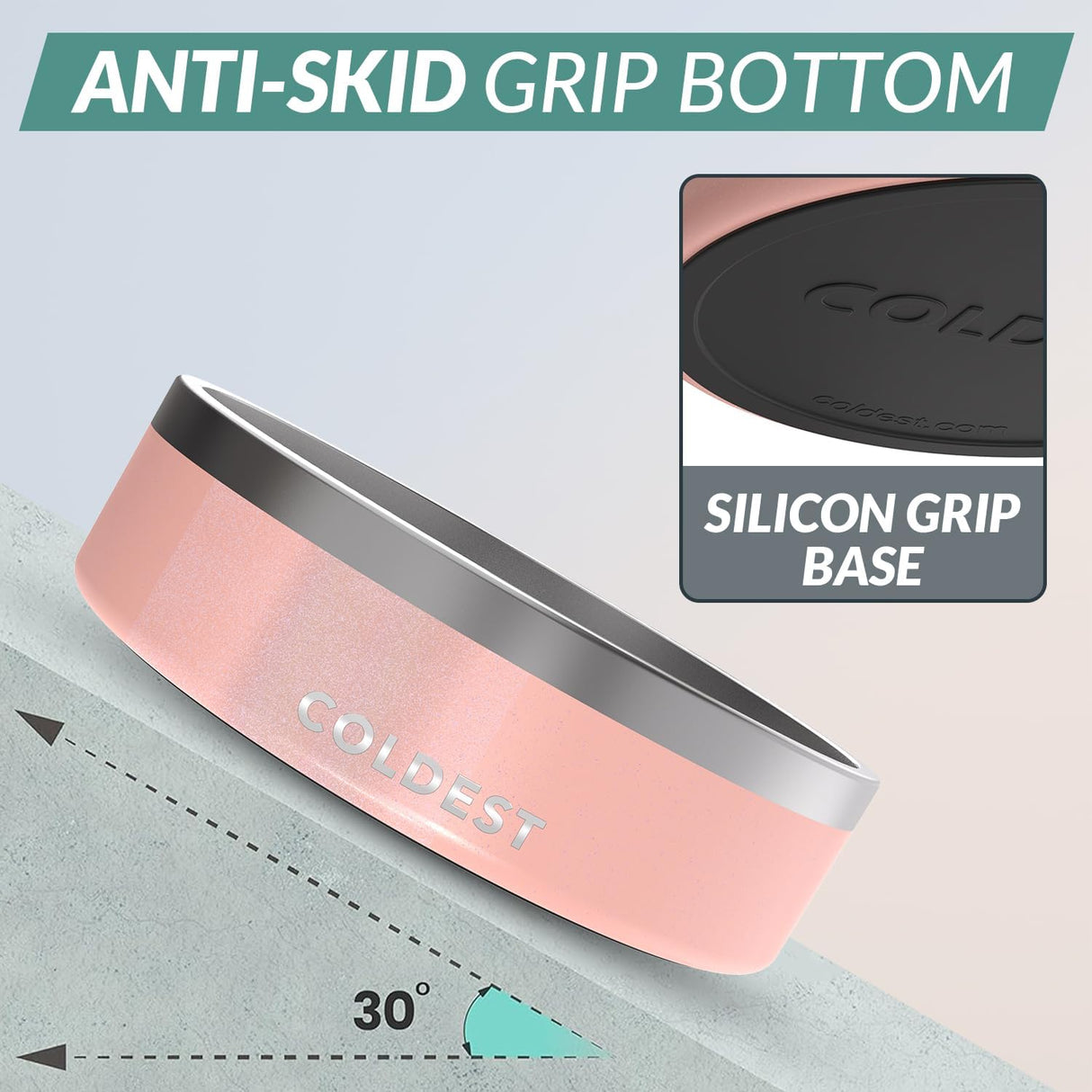 Tazón Antideslizante para Perros Coldest, 3 Capas, 42 oz