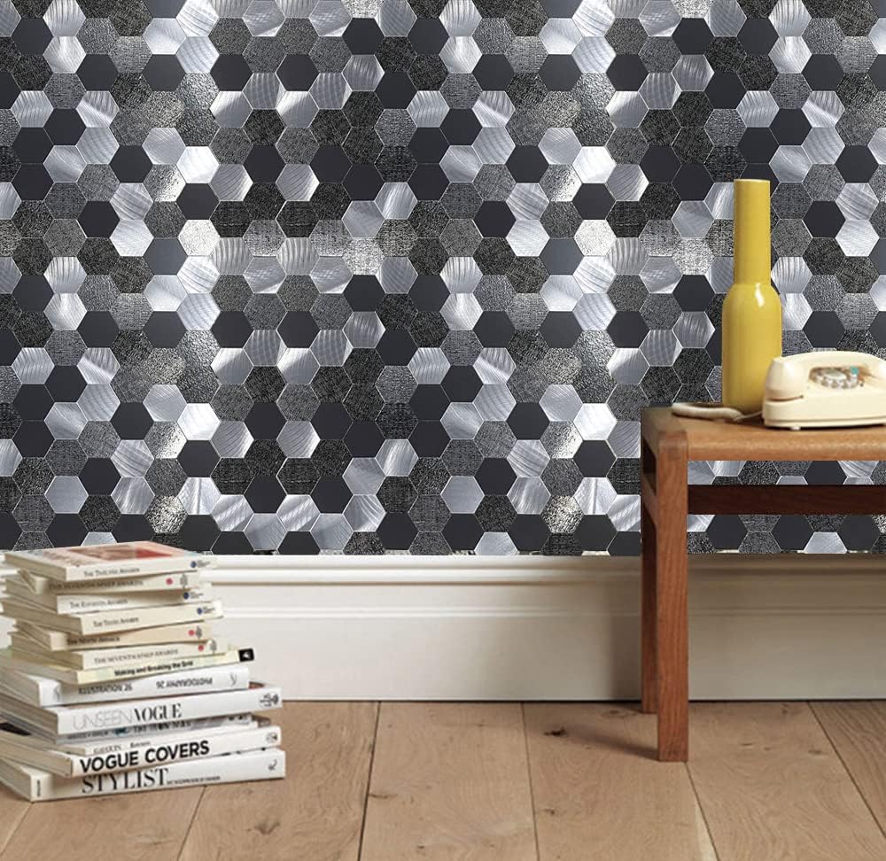 Azulejos de Pared XUANINY, Metal Autoadhesivos 3D, Modelo 10