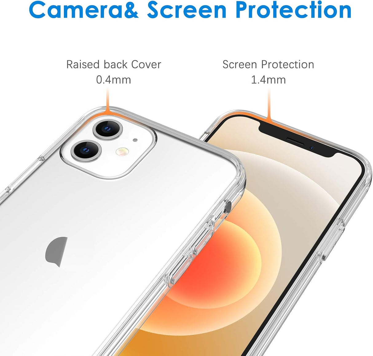 JETech Funda compatible con iPhone 12/12 Pro de 6.1 pulgadas, a prueba de golpes, parte trasera transparente antiarañazos (HD transparente)