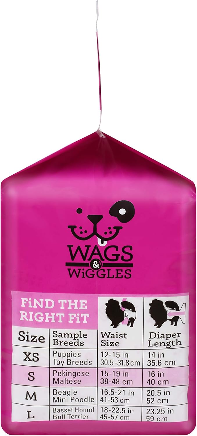 Wags & Wiggles - Pañales desechables para perros hembra y macho, superabsorbentes, disponibles en una variedad de tamaños