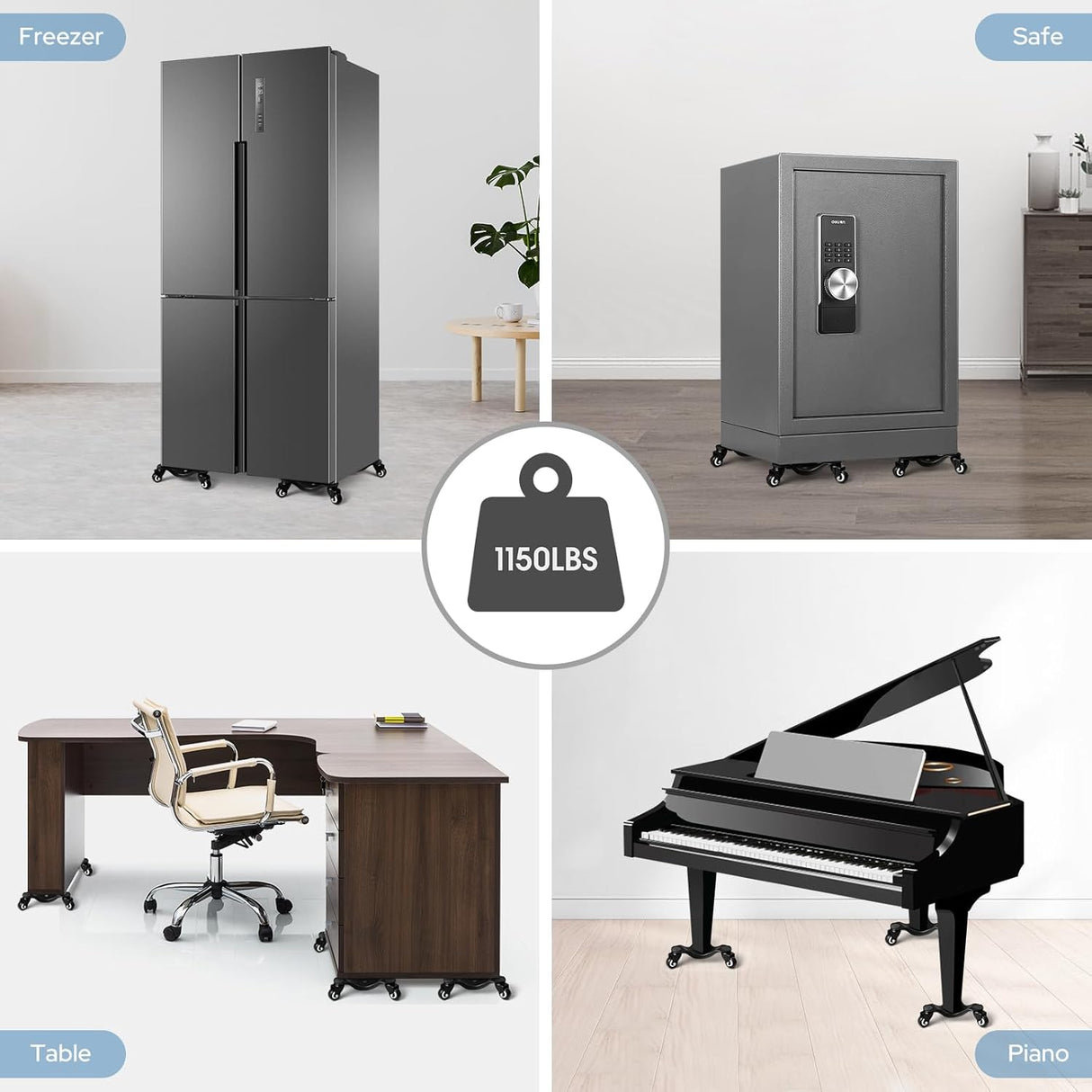 Dolly Móvil KEDSUM 1150 Lbs Capacidad, 3 Ruedas, Tri-Dolly