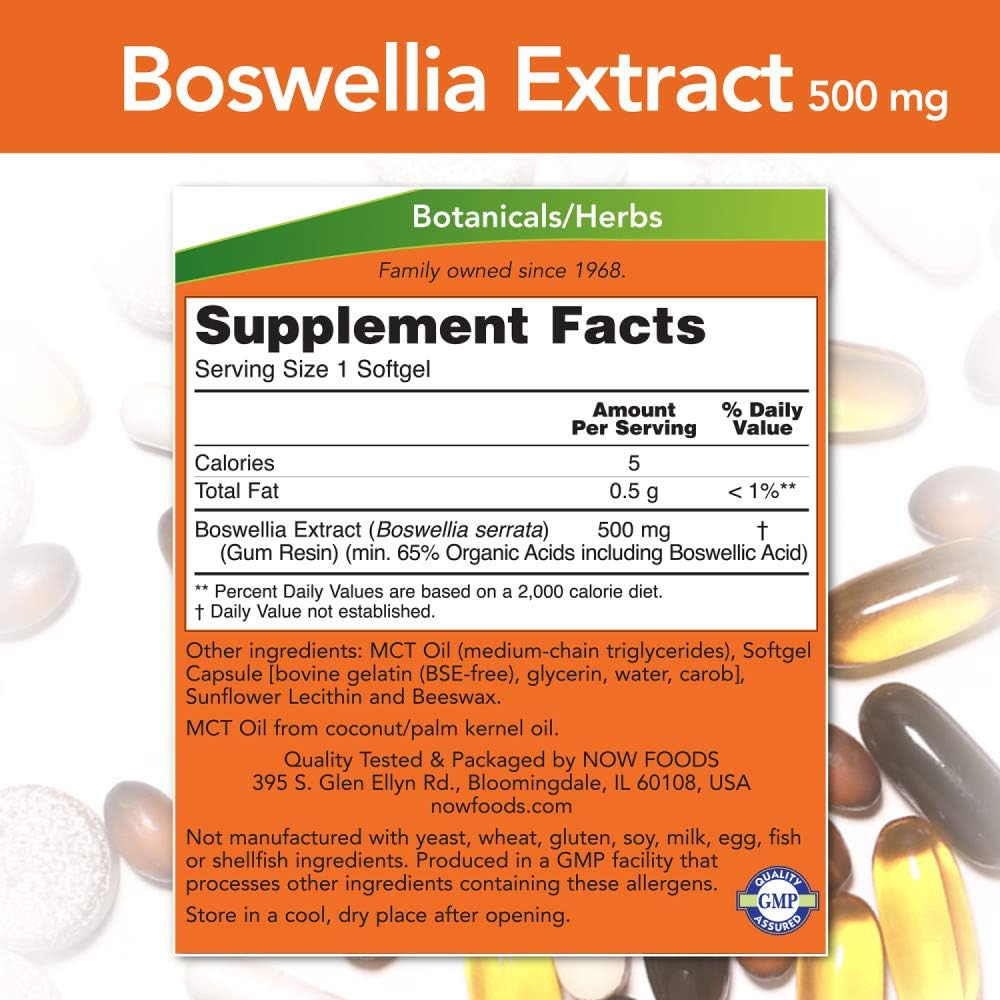 Suplemento Extracto de Boswellia 500 mg Softgels