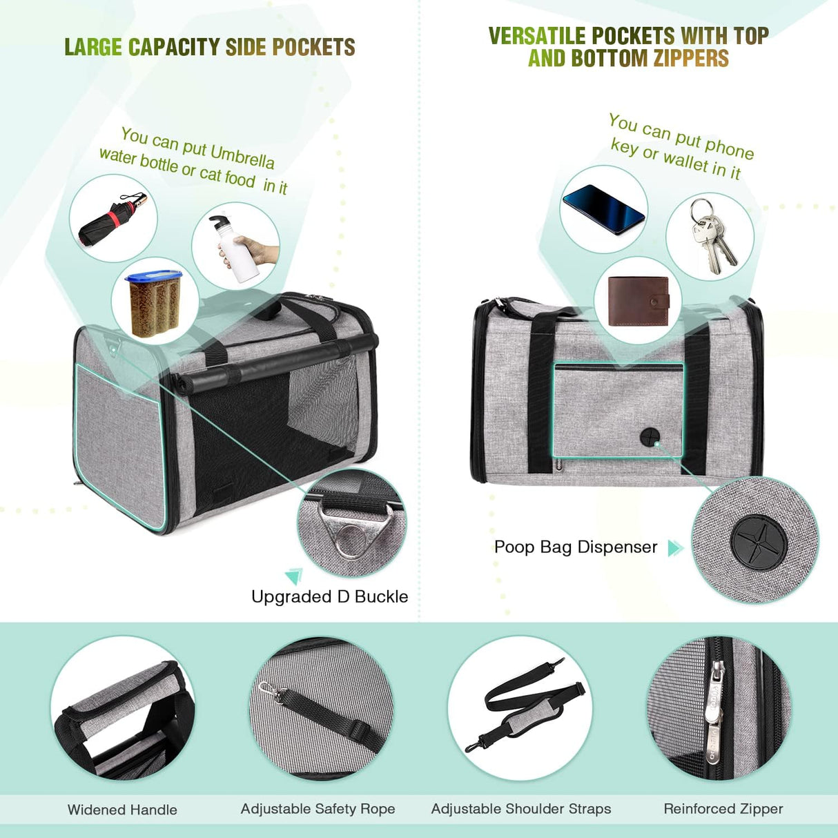 Transportín YUDODO 25 lbs Aprobado Aerolíneas para Mascotas