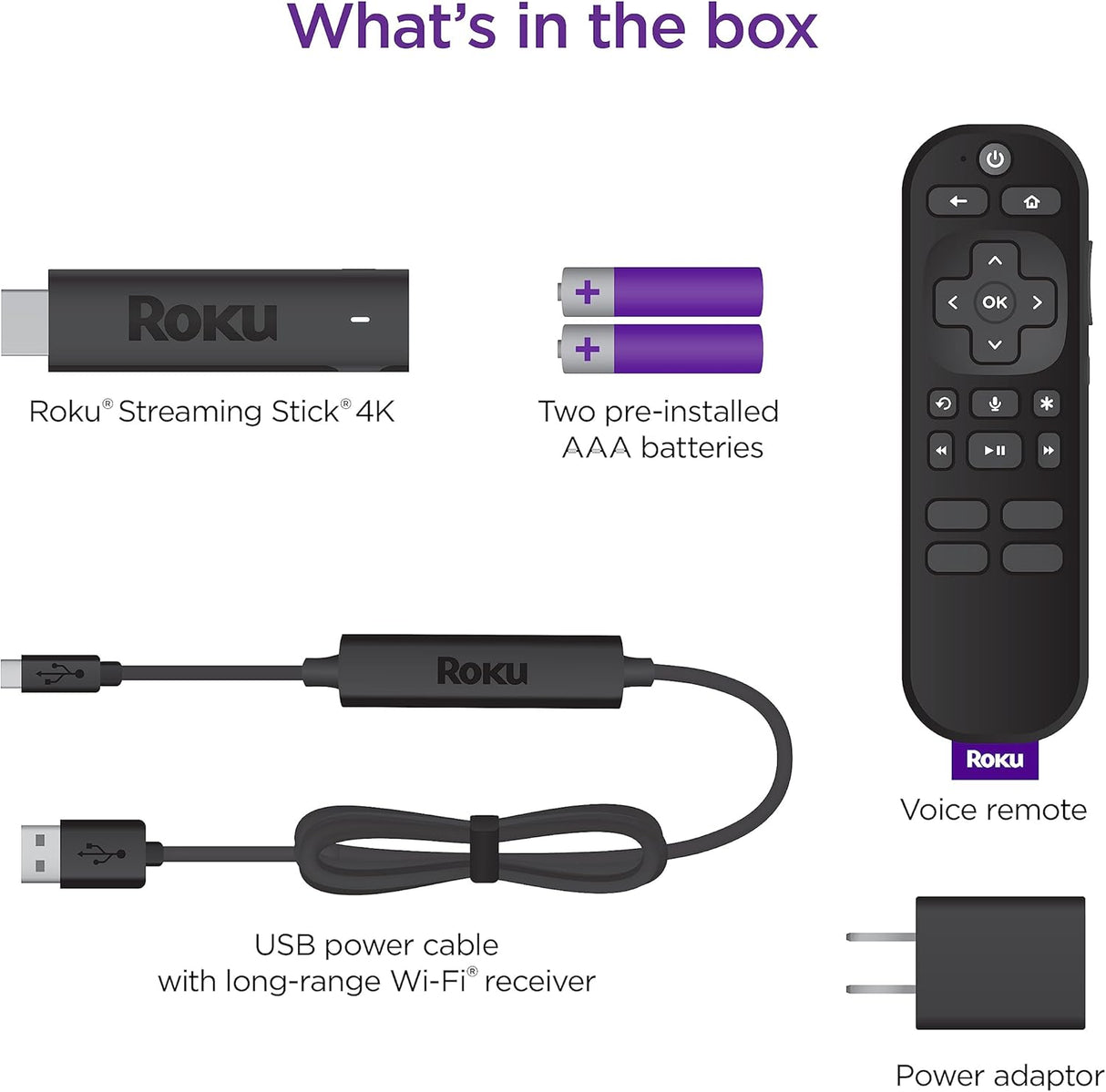 Roku Streaming Stick 4K | Dispositivo portátil 4K/HDR/Dolby