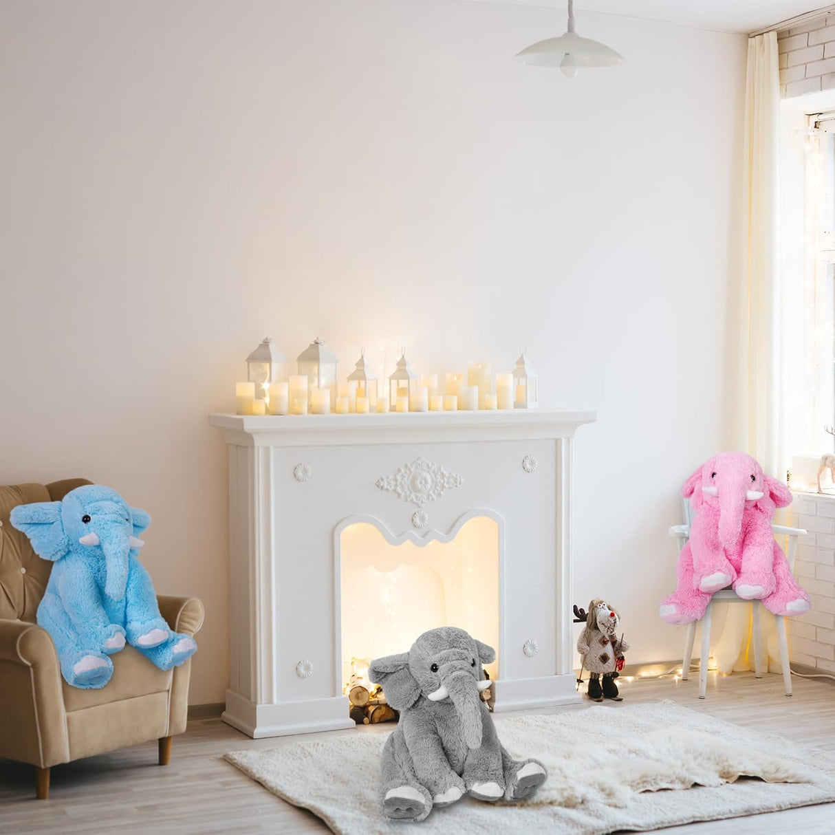 Peluche gigante de Elefante super suave color azul