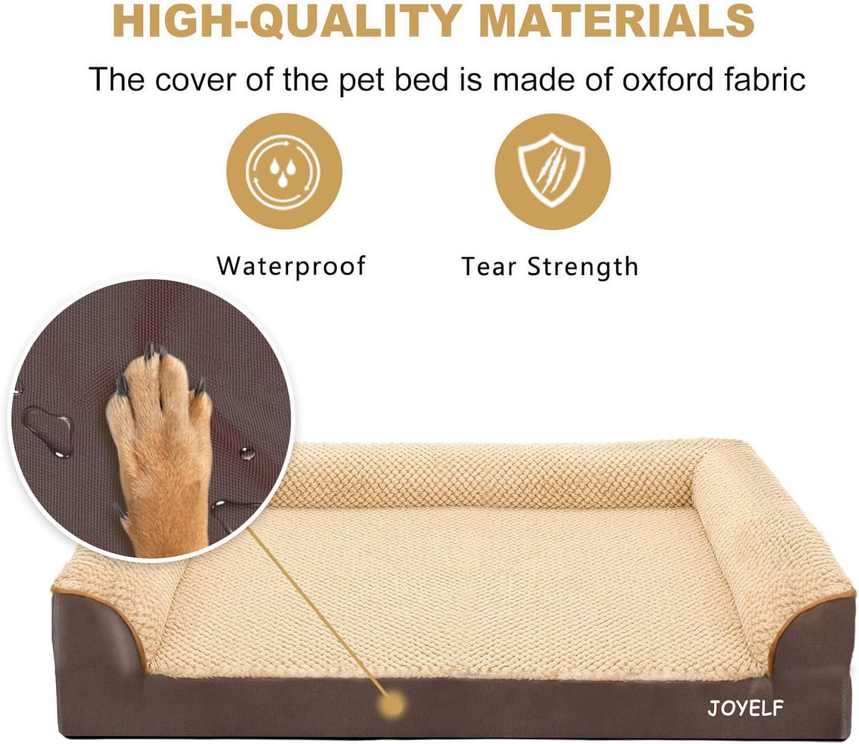 Cama Orthopédica para Perros Grandes JOYELF U-Shape Foam