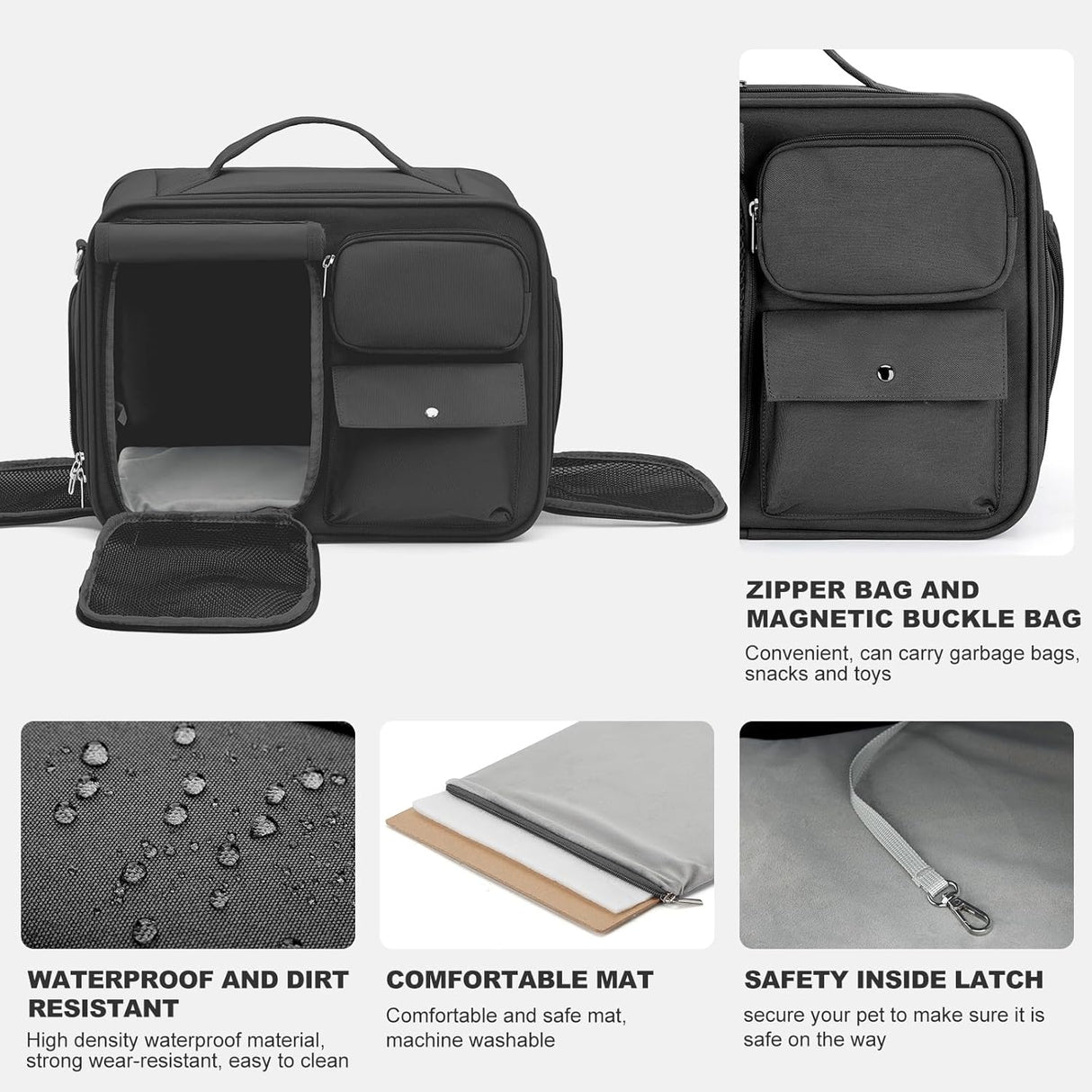 Transportín Suave Grande para Mascotas, Aprobado por Aerolíneas