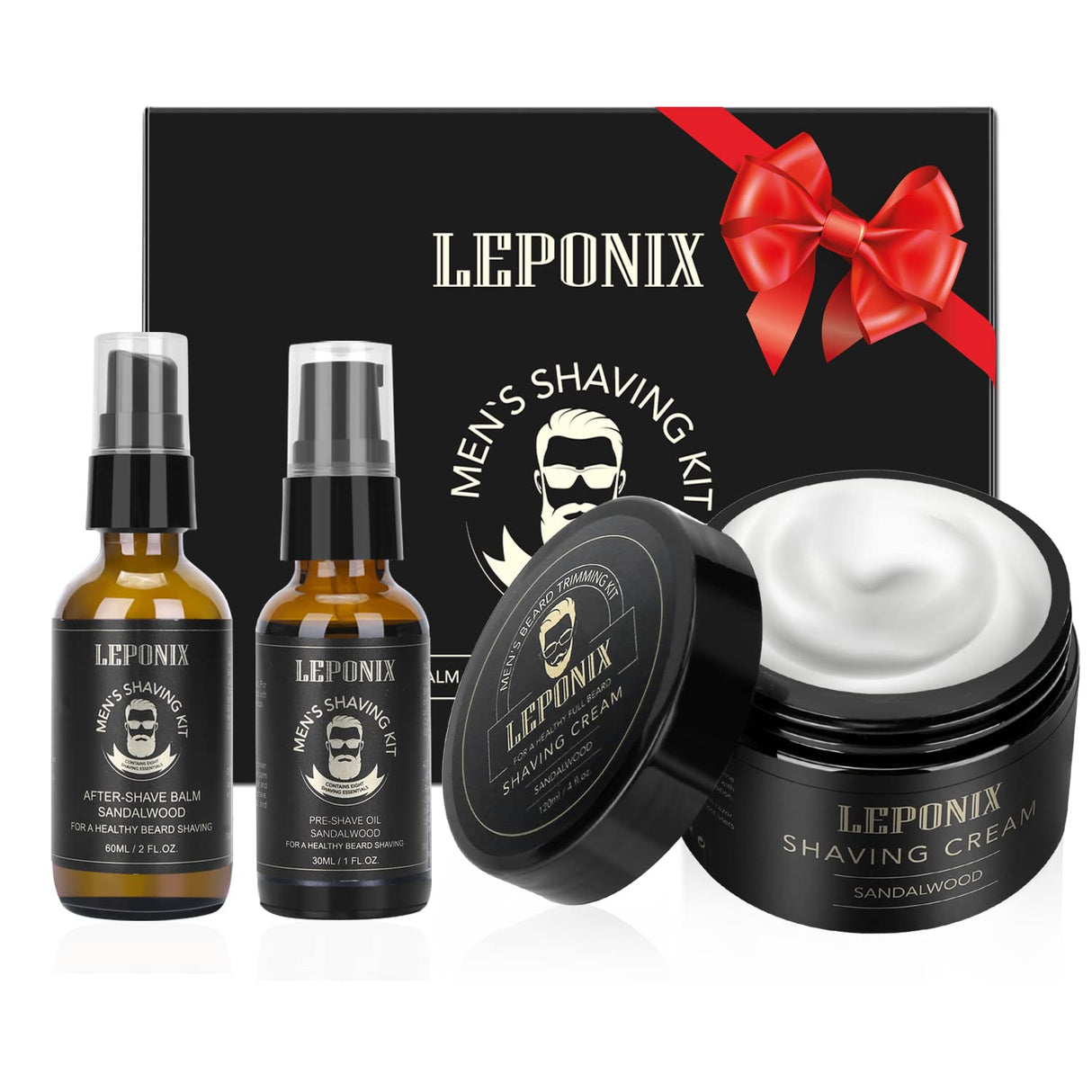 Kit de afeitado para hombres crema de afeitar de sándalo