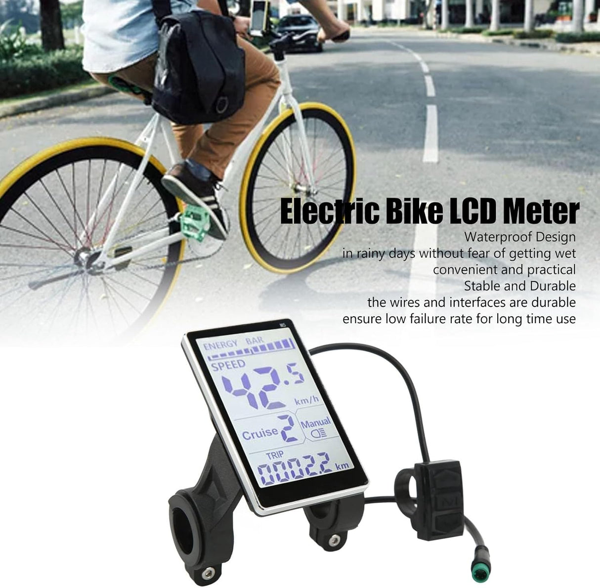 Panel LCD para Bicicleta Eléctrica, Universal 24V-60V, M5