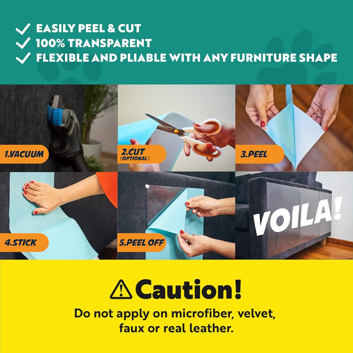 Cinta adhesiva anti arañazos para gatos paquete de 8