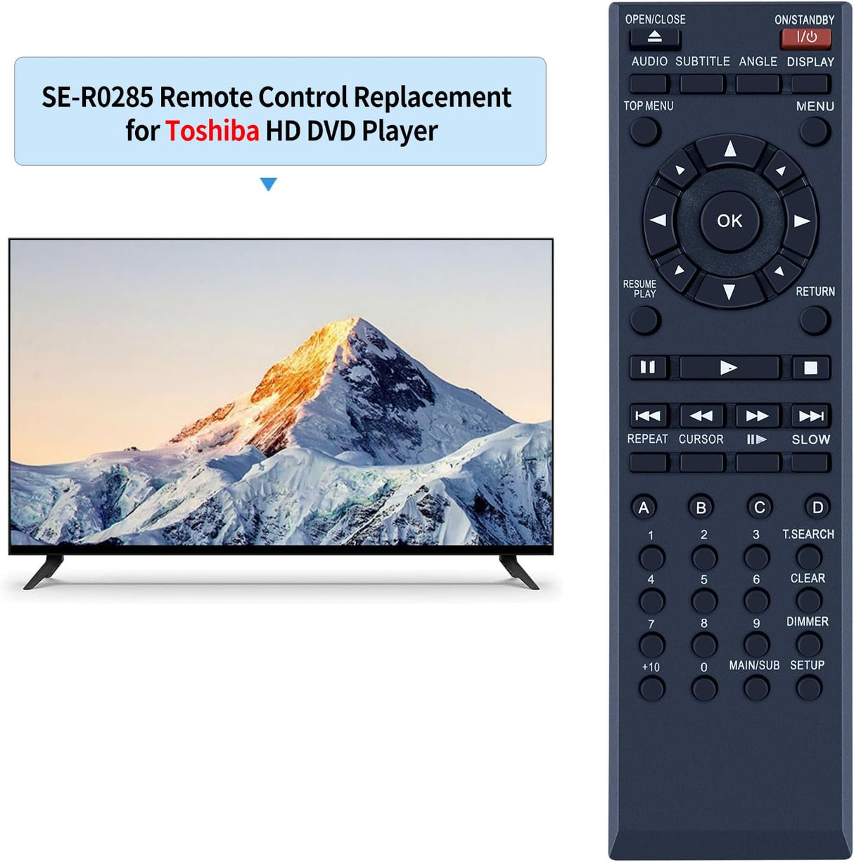Control Remoto SE-R0285 Compatible Toshiba HD DVD Player