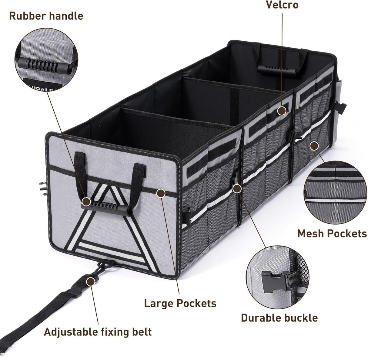 Organizador de maletero HIRALIY 4 en 1, colapsable y aislante